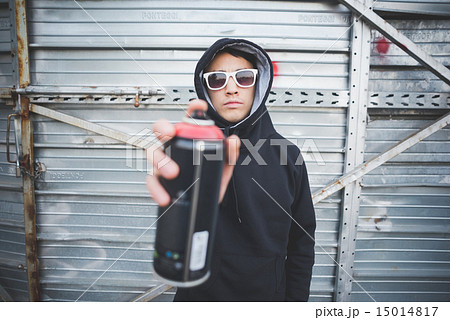 young asian hip hop man in town 15014817