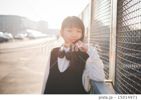 young beautiful asian hipster woman young beautiful asian hipster woman 15014971