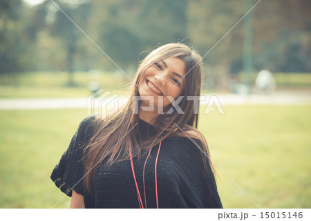 young beautiful brunette woman girl 15015146