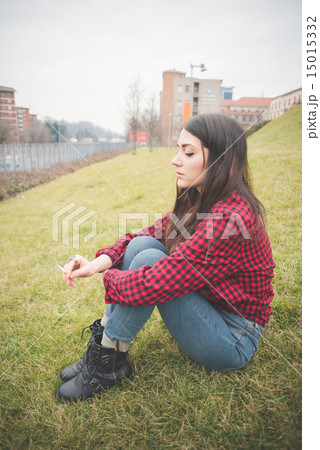 young beautiful long hair model woman 15015332