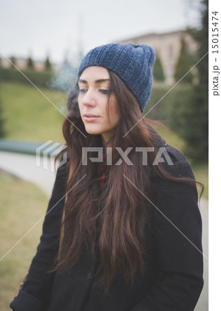young beautiful long hair model woman 15015474