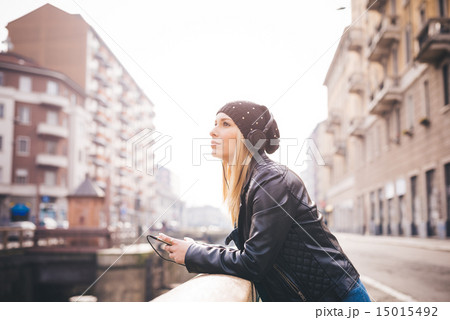 young beautiful blonde straight hair woman young beautiful blonde straight hair woman 15015492