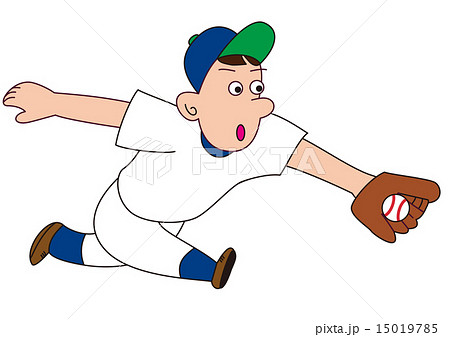 野球の守備 ゴロのイラスト素材