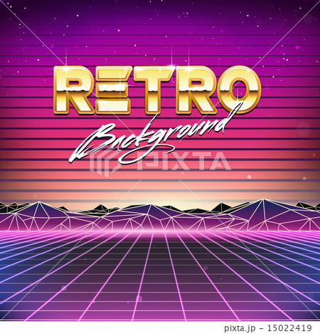 80s Retro Futurism Sci Fi Backgroundのイラスト素材