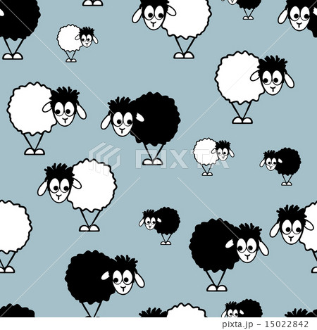 Seamless pattern, funny sheep 15022842