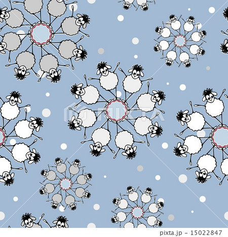 winter pattern, funny sheep, snowflake 15022847