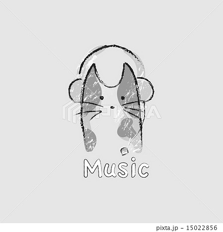Cat Listening To The Musicのイラスト素材