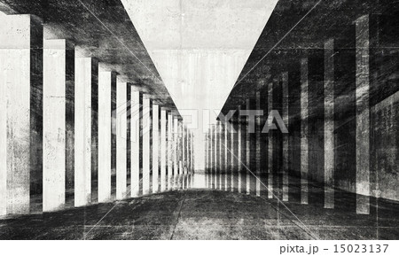 Tunnel, 3d illustration with concrete texture 15023137
