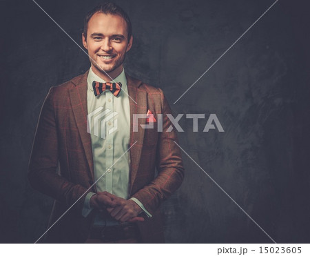 Sharp dressed fashionist wearing jacket and bow tie 15023605
