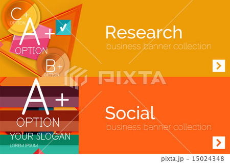 Flat design paper infographic banner set Flat design paper infographic banner set 15024348
