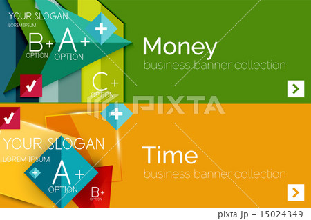 Flat design paper infographic banner set 15024349