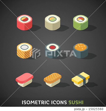 Flat Isometric Icons Sushi 15025560