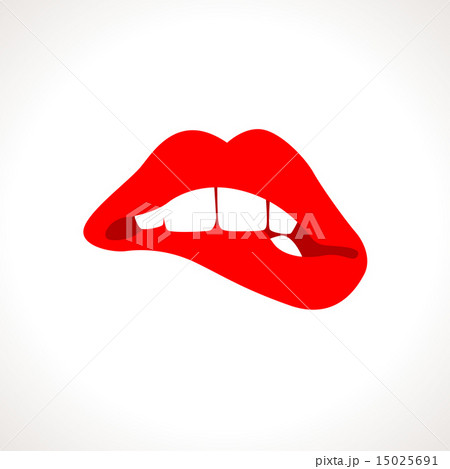 Vector Woman Biting Lips Popart Illustrationのイラスト素材 Vector Woman Biting Lips Popart Illustrationのイラスト素材