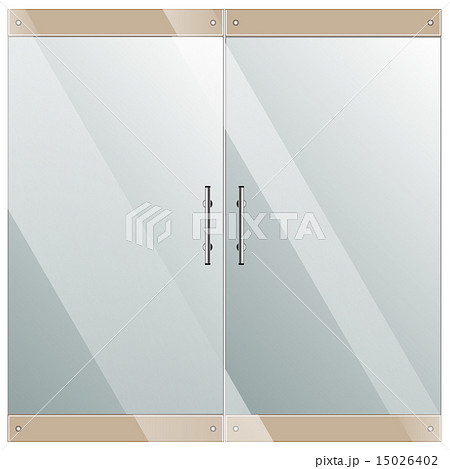 Glass door with chrome silver handles set 15026402