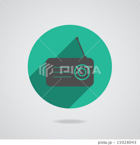 Radio flat icon silhouette 15028043