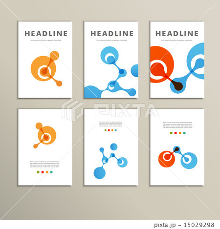 Six vector pattern with abstract figures brochures 15029298