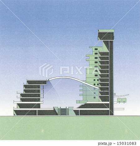 マンションの断面図のイラスト素材