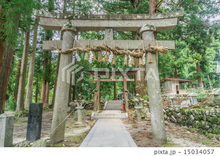 夏の八海神社の鳥居と参道 夏の八海神社の鳥居と参道 15034057