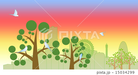 街の夕焼け 15034299