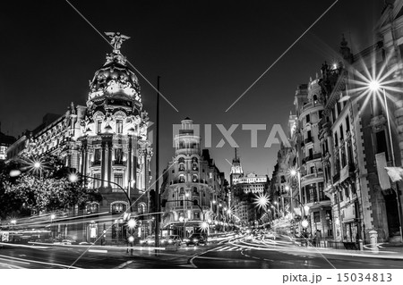 Gran Via in Madrid, Spain, Europe. 15034813