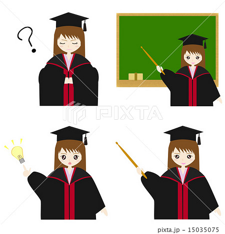 女博士の説明のイラスト素材