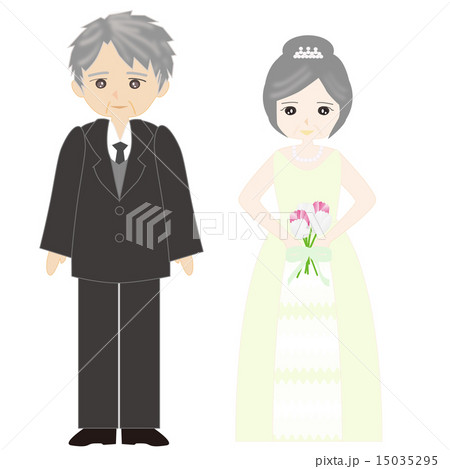 シニア婚の結婚式カップル 15035295