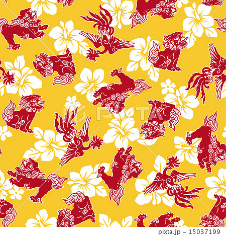 可愛い獅子と鳳凰 15037199