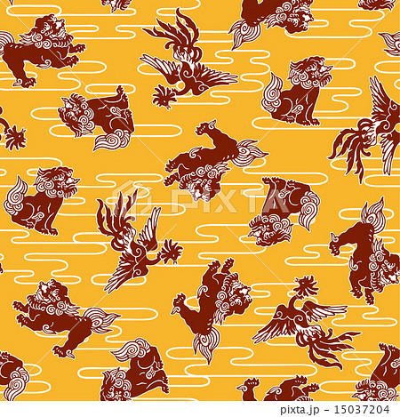 可愛い獅子と鳳凰 15037204