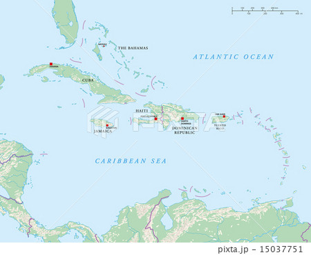 Caribbean Islands Political Map 15037751