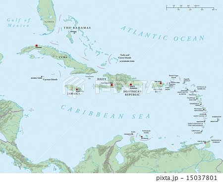 Caribbean - Large And Lesser Antilles - Political Caribbean - Large And Lesser Antilles - Political 15037801