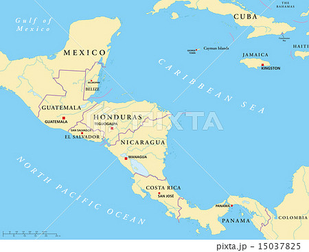 Central America Political Map 15037825