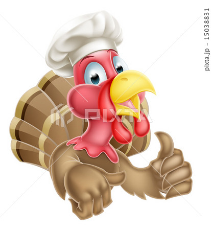 Cartoon Turkey in Chef Hat 15038831