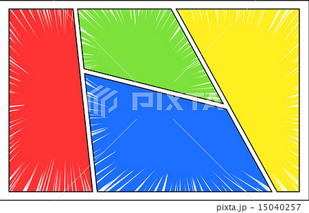 コマ割り 集中線のイラスト素材