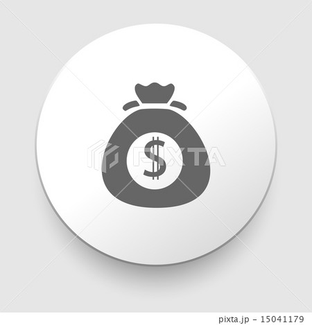 Money icon with bag, vector. 15041179