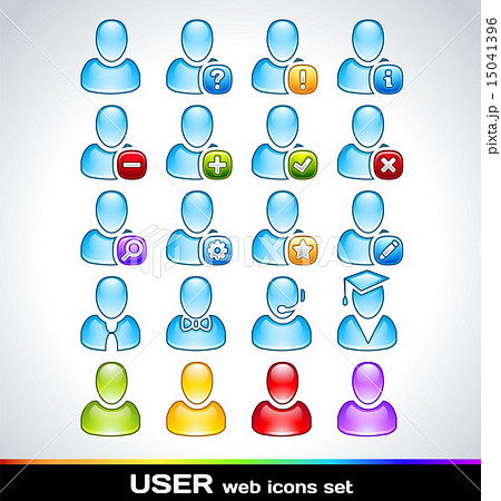 Colorful User Icons Setのイラスト素材 [15041396] - PIXTA