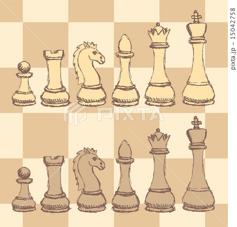 Sketch chess figurel in vintage style 15042758