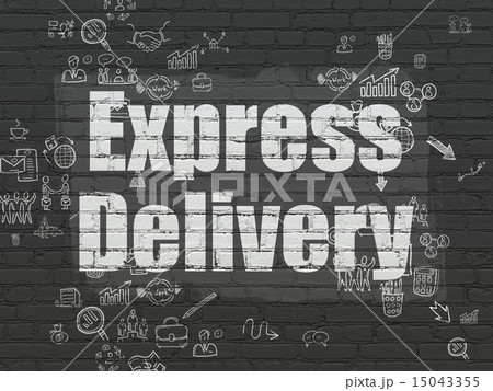 Finance concept: Express Delivery on wall background 15043355