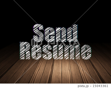 Finance concept: Send Resume in grunge dark room 15043361