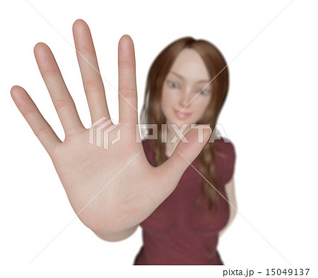 手のひらを見せる女性 リアル ３dcg イラスト素材のイラスト素材
