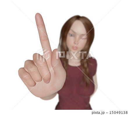 指差しする女性 リアル ３dcg イラスト素材のイラスト素材