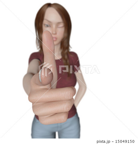 指鉄砲を撃つ女性 リアル ３dcg イラスト素材のイラスト素材