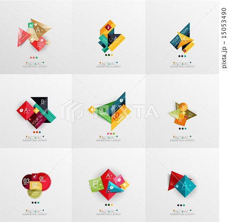 Set of paper graphic layouts 15053490
