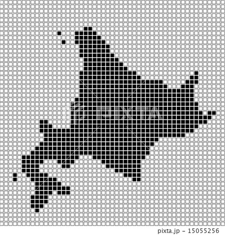 北海道のピクセルアート(黒と白) 15055256