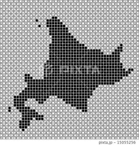 北海道のピクセルアート(黒と白) 15055256