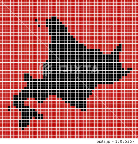 北海道のピクセルアート 危険イメージ のイラスト素材