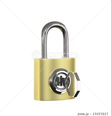 施錠した南京錠のイラストのイラスト素材