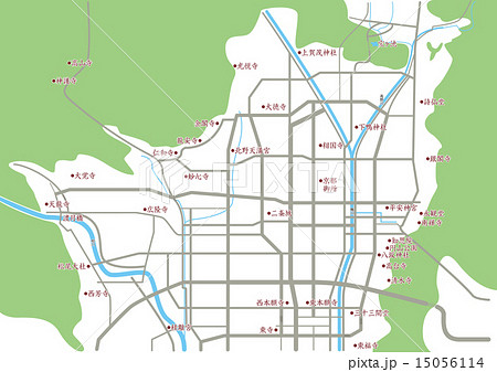 京都の略地図のイラスト素材 15056114 Pixta