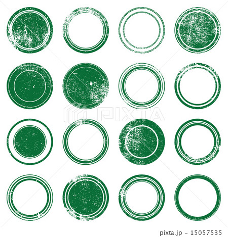 Green  Ronded Grunge Stamp 15057535