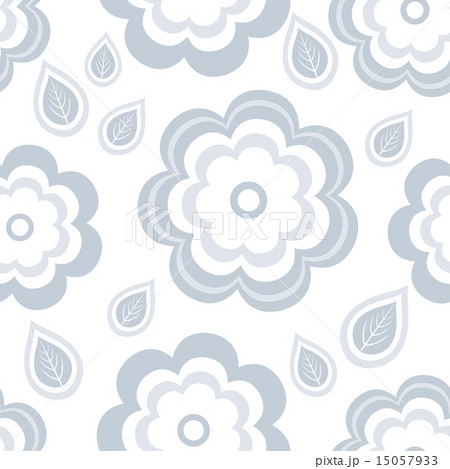 Seamless pattern with  grey flowers and leaves 15057933