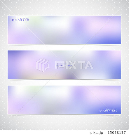 Horizontal Set of Banners with Multicolored Blured Backgrounds. Modern Vector Illustration 15058157